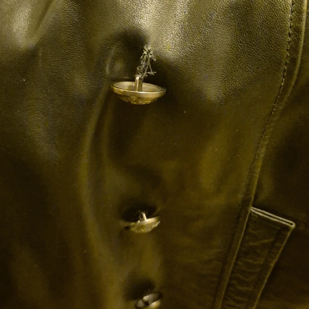 Express Black Leather Pea Coat - Picture 4 of 7